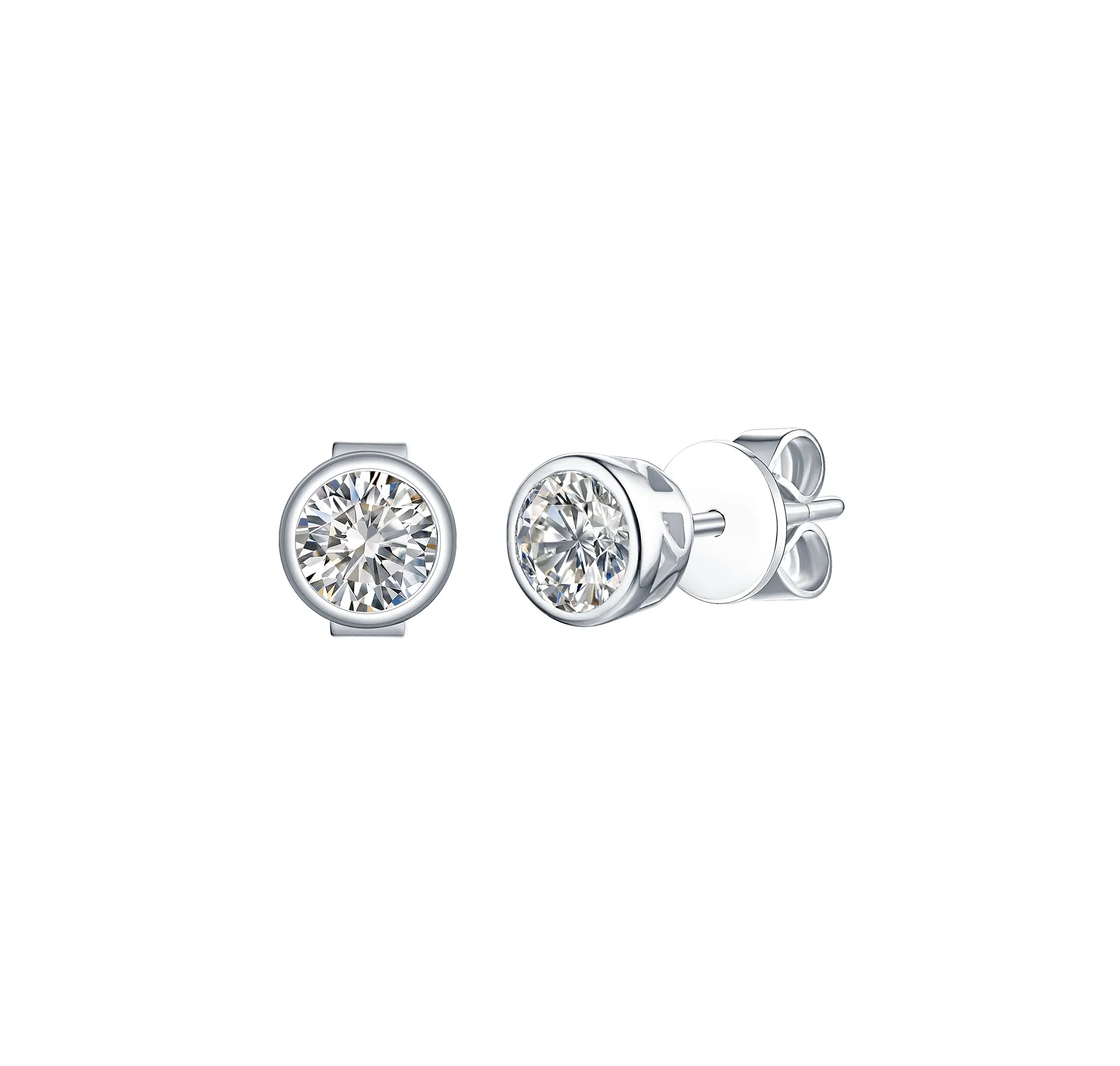 Essentials 0.80ct Solitaire Bezel Earrings <br> E-00128WHT