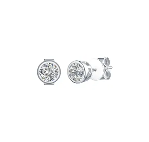 Essentials 0.80ct Solitaire Bezel Earrings <br> E-00128WHT