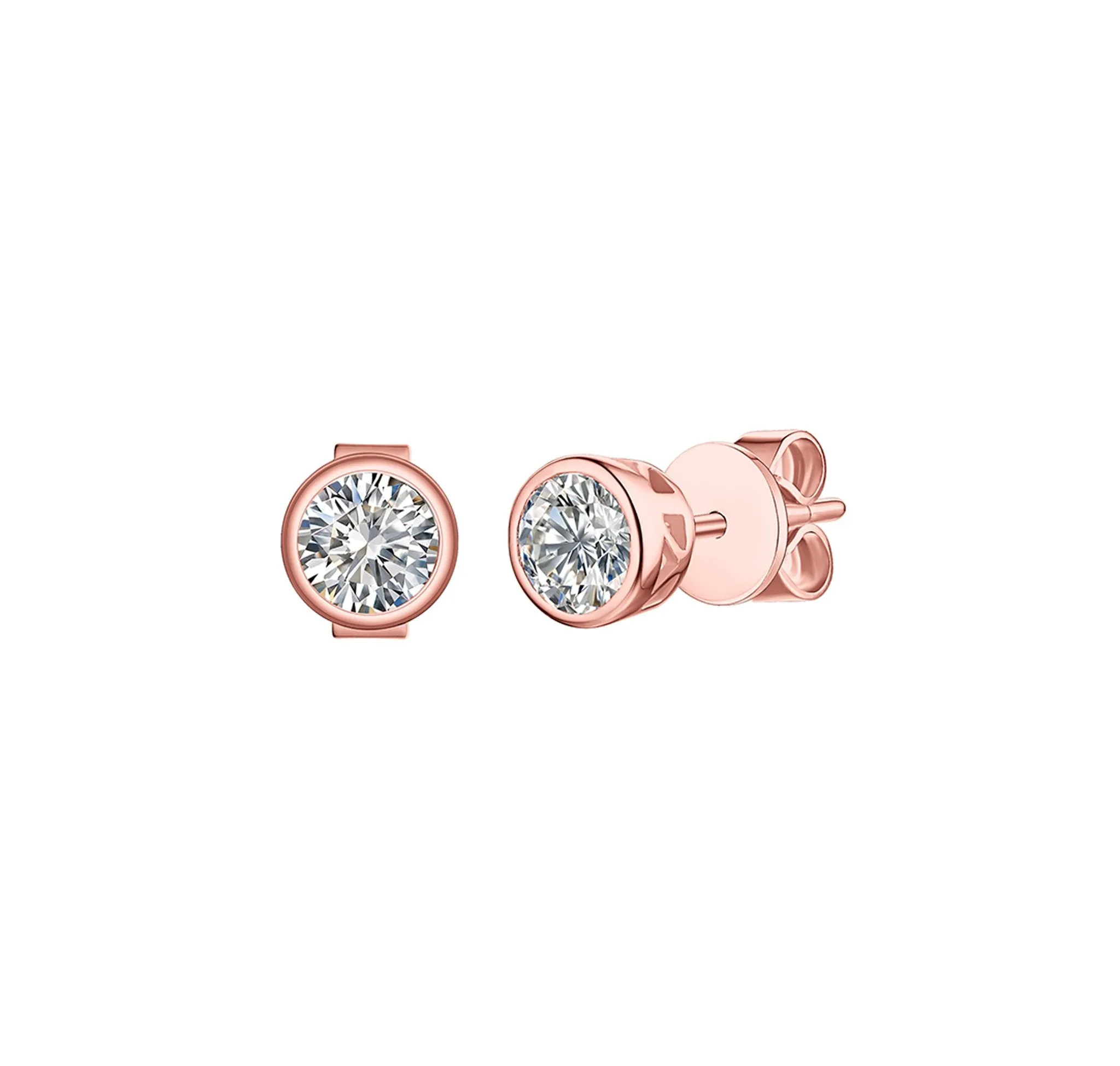 Essentials 0.80ct Solitaire Bezel Earrings <br> E-00128WHT