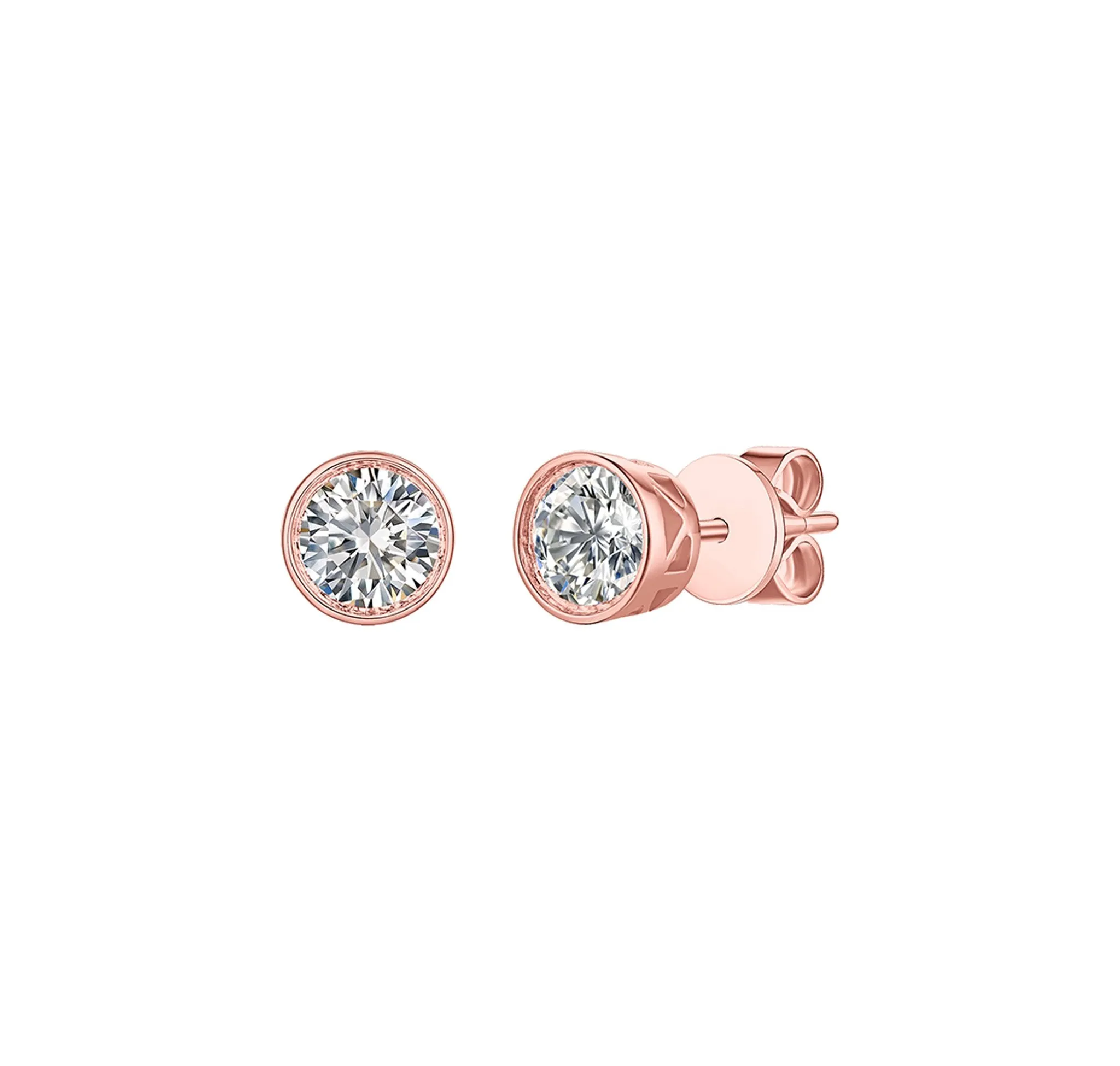 Essentials 1.11ct Solitaire Bezel Earrings <br> E-00129WHT