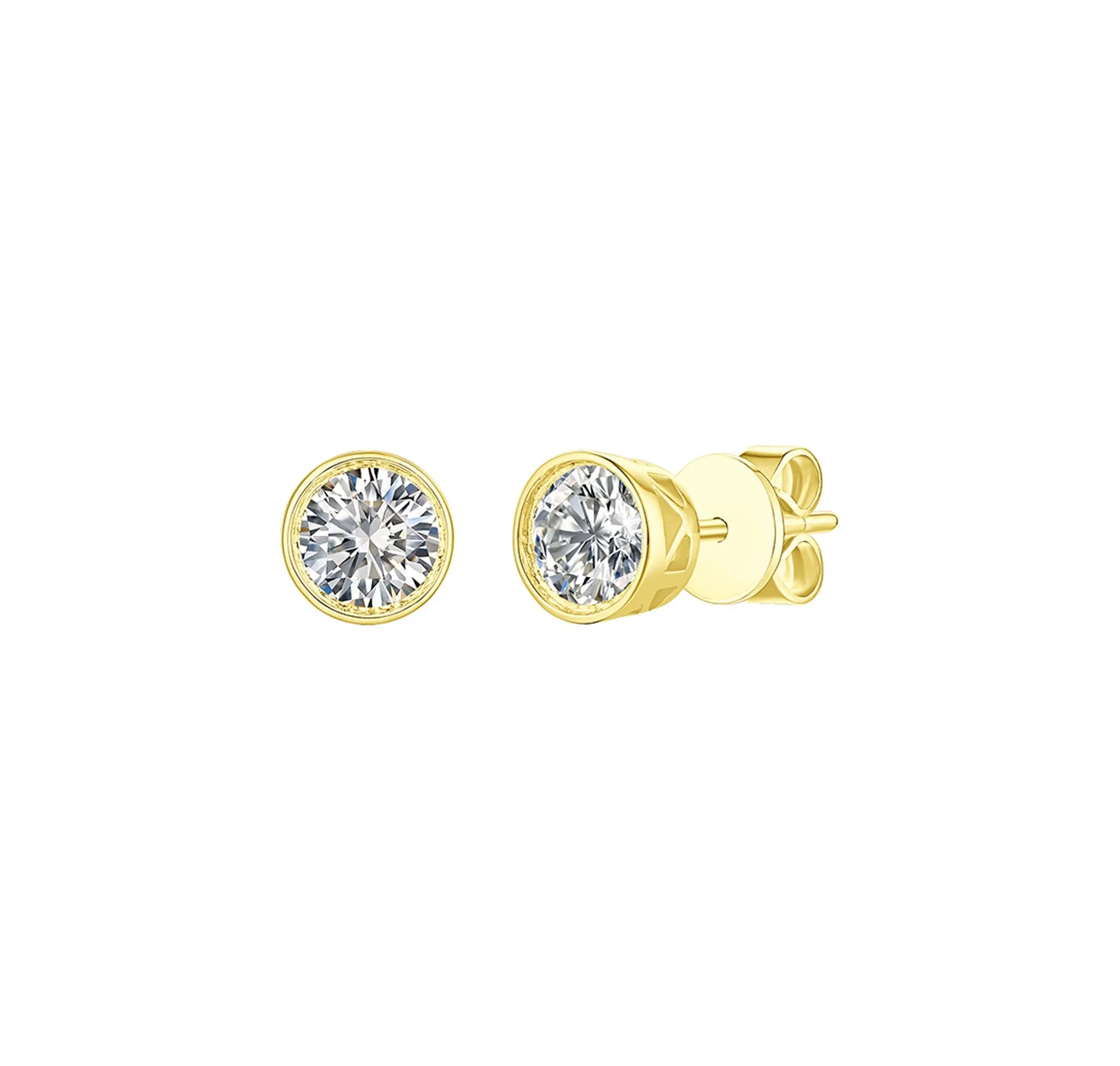 Essentials 1.11ct Solitaire Bezel Earrings <br> E-00129WHT
