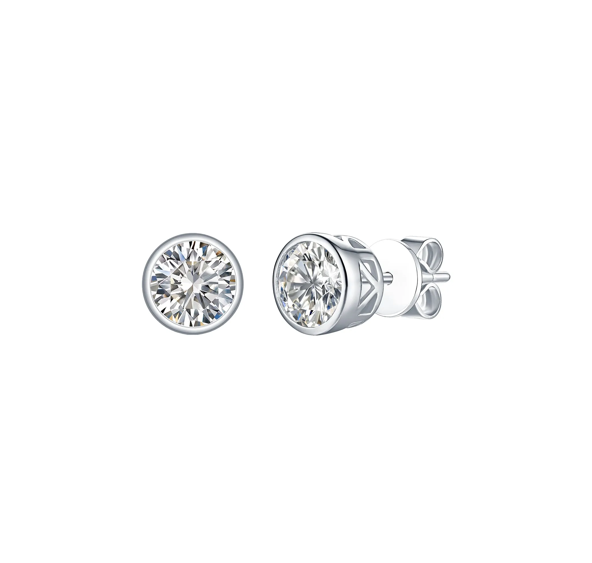 Essentials 1.56ct Solitaire Bezel Earrings <br> E-00130WHT