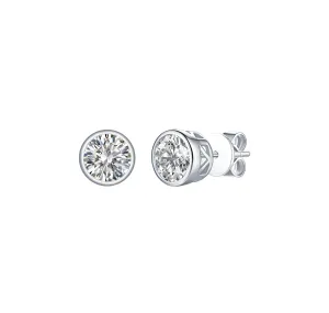 Essentials 1.56ct Solitaire Bezel Earrings <br> E-00130WHT