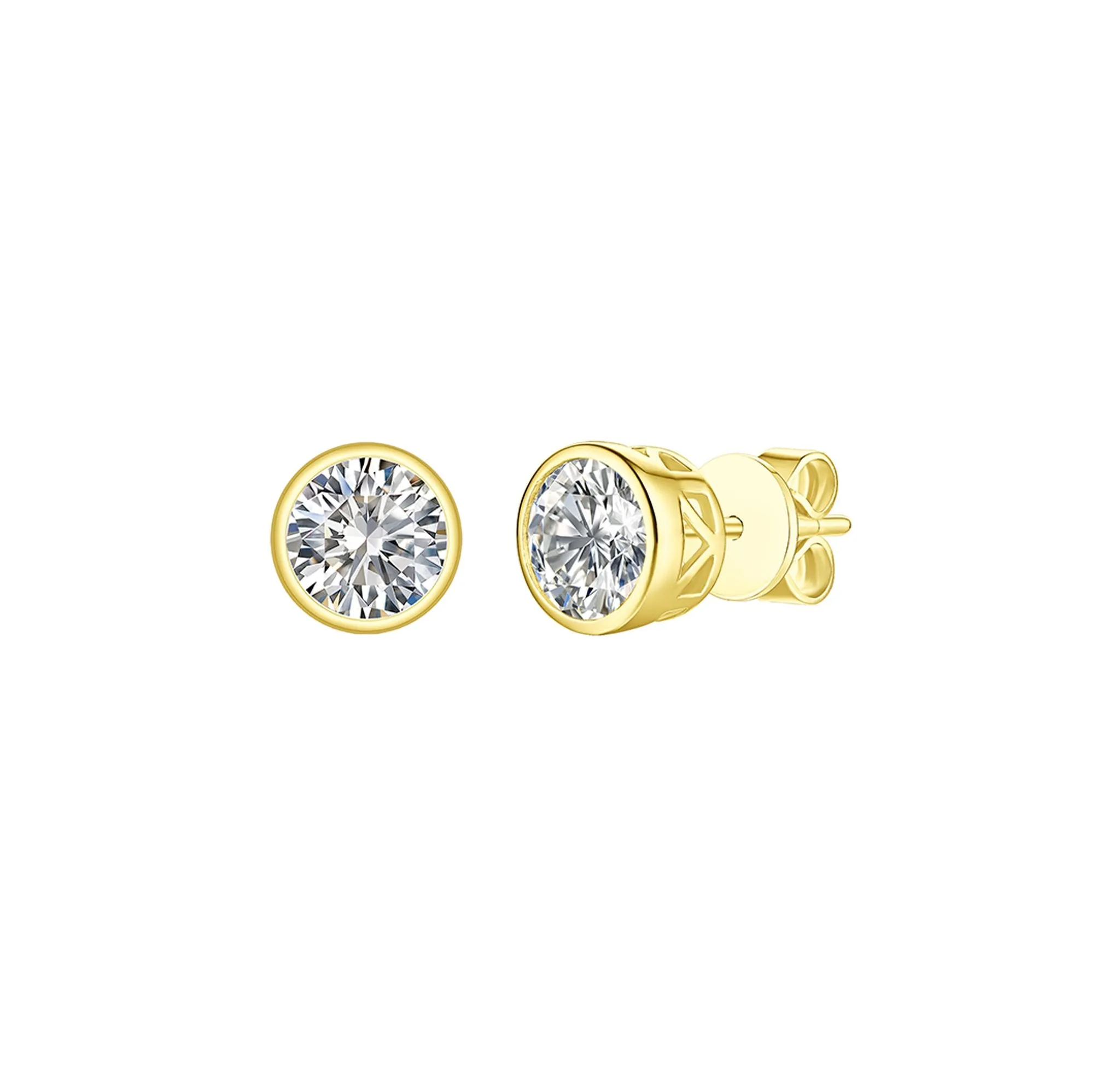 Essentials 1.56ct Solitaire Bezel Earrings <br> E-00130WHT