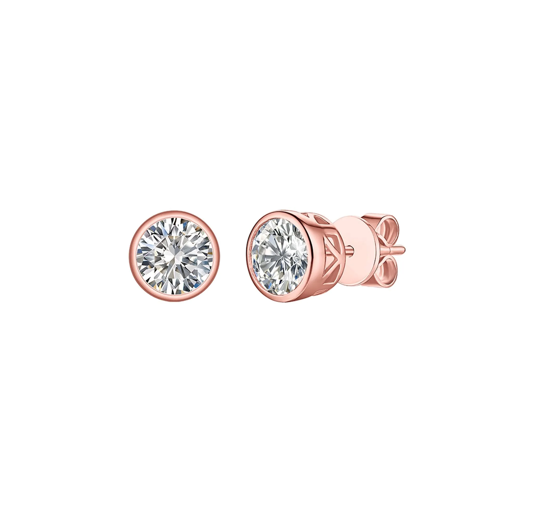 Essentials 1.56ct Solitaire Bezel Earrings <br> E-00130WHT