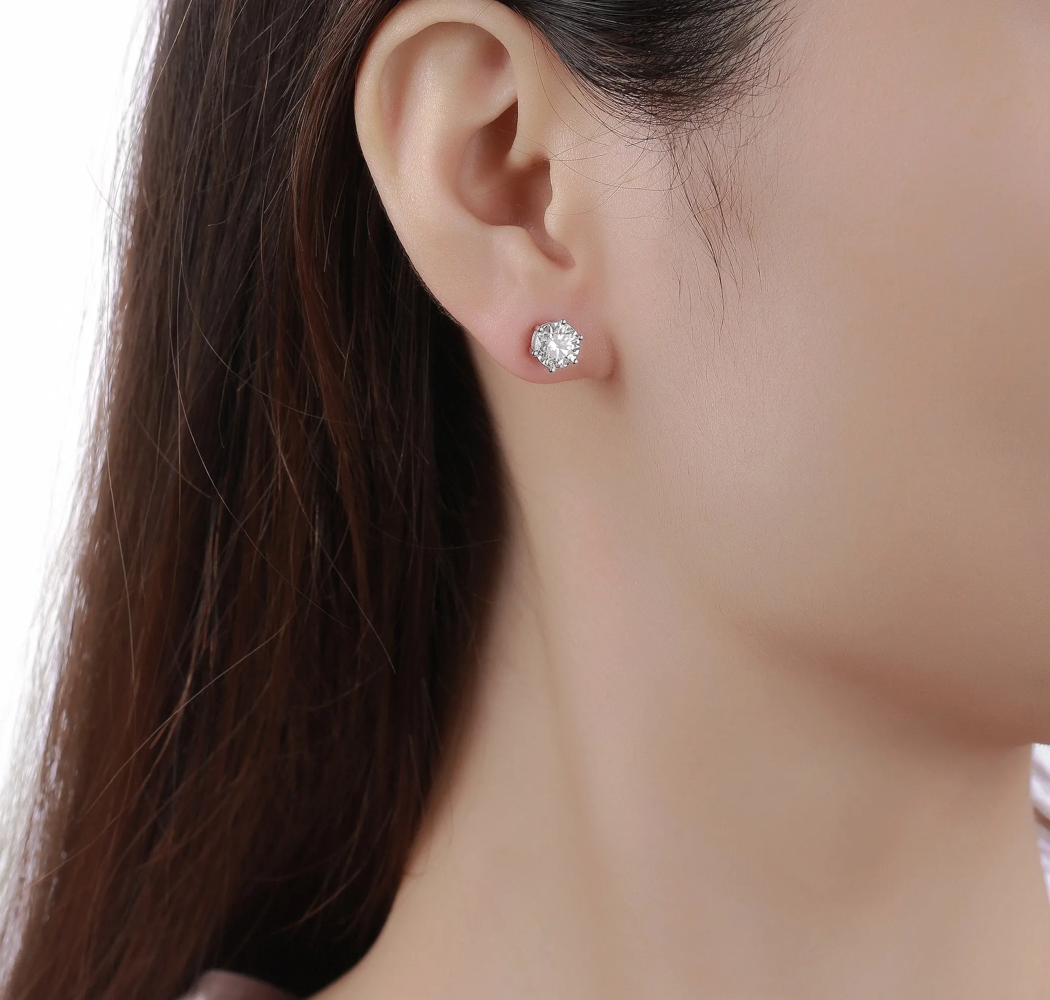 Essentials 1.90ct Solitaire Earrings <br> E-00125WHT