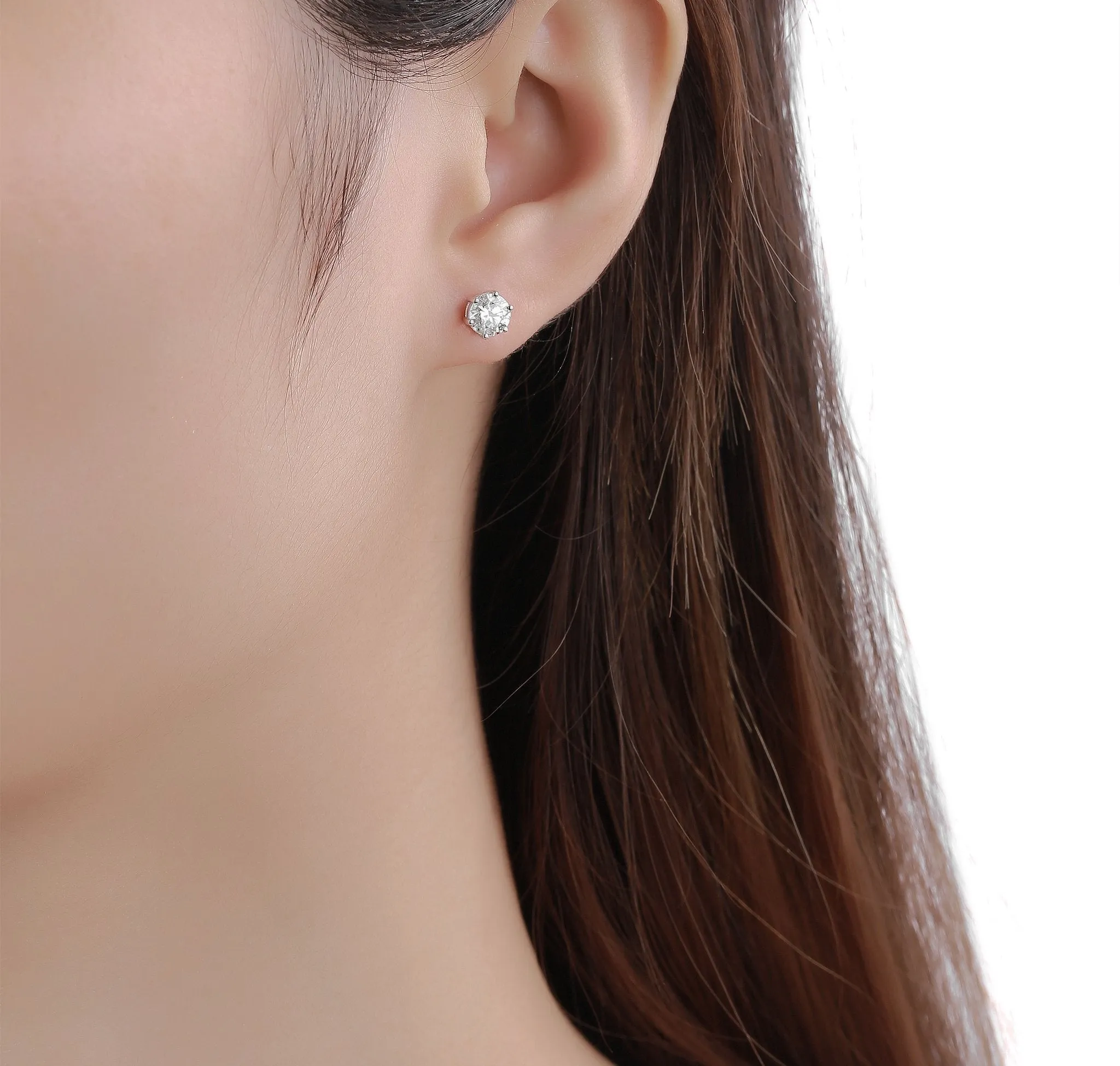 Essentials 1ct Solitaire Earrings <br> E-00123WHT