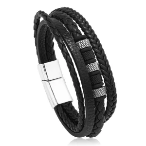 European American DIY Beaded Leather Rope Bracelet