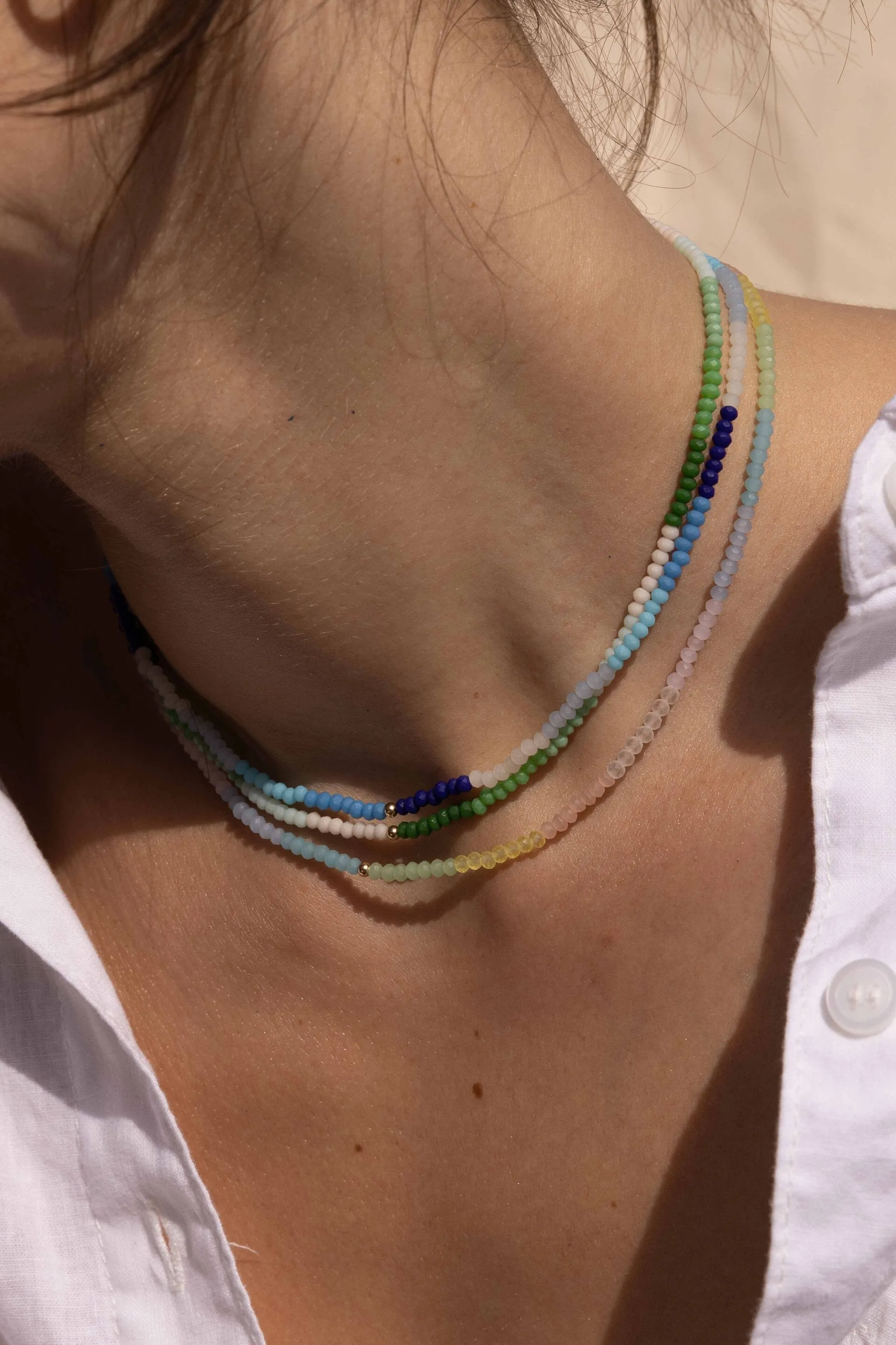 EXPRESS SUNSHINE BEADED NECKLACE OLD TOWN BLUE