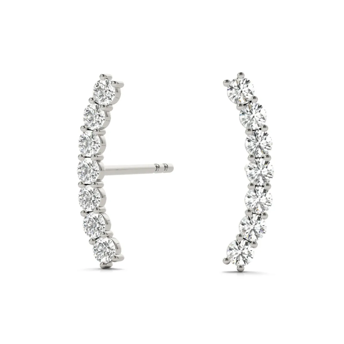 Five-stone Diamond Ear Climbers