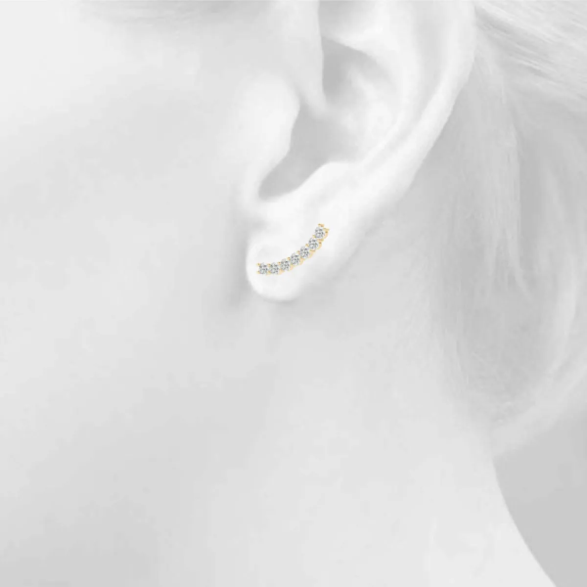Five-stone Diamond Ear Climbers