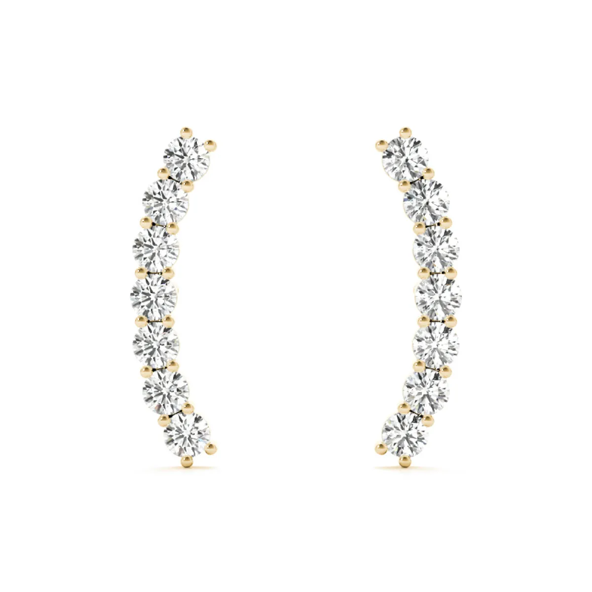 Five-stone Diamond Ear Climbers