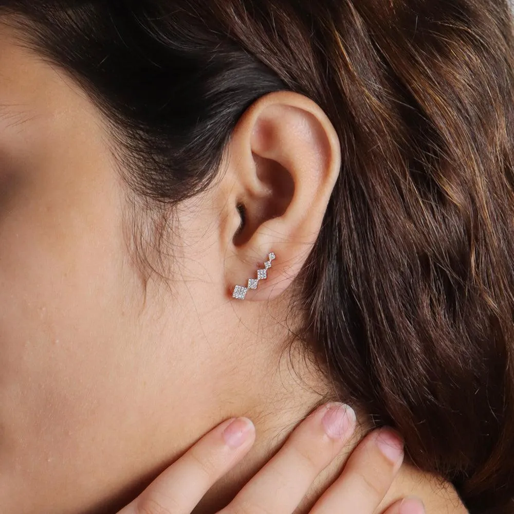 Flair and Square Ear Climber Earrings