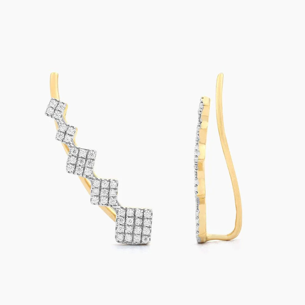 Flair and Square Ear Climber Earrings