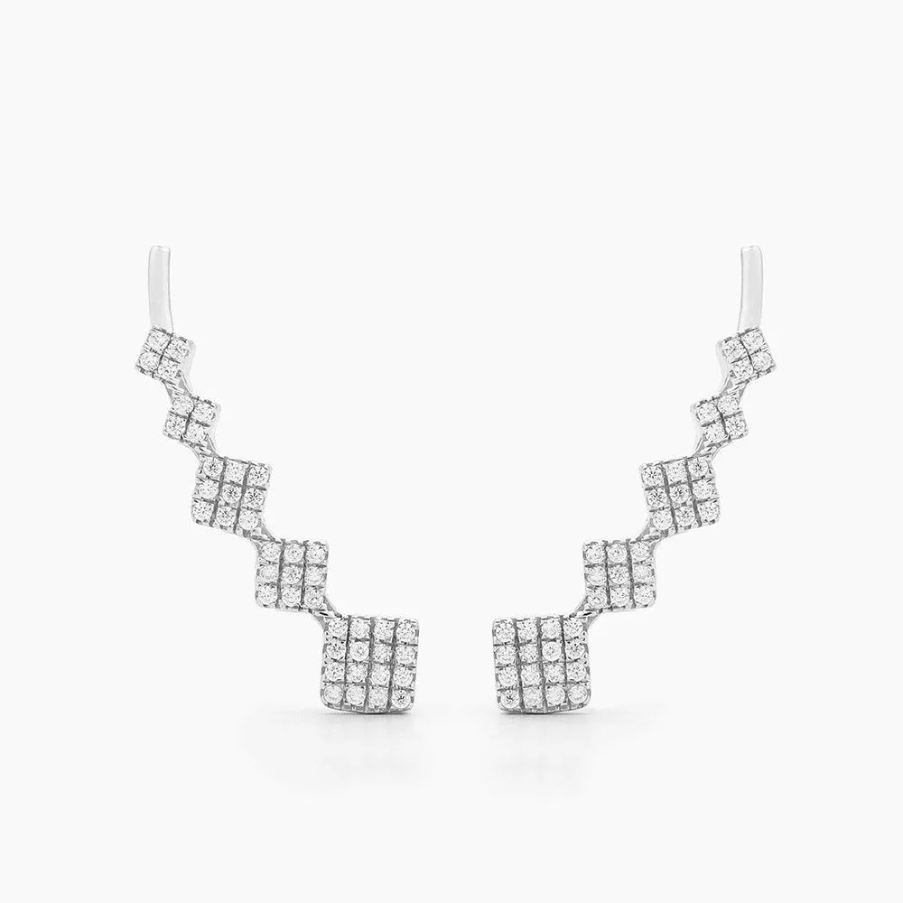 Flair and Square Ear Climber Earrings