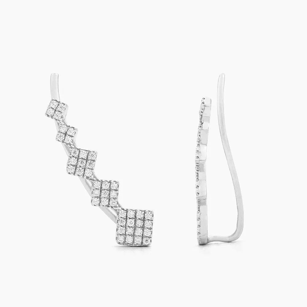 Flair and Square Ear Climber Earrings