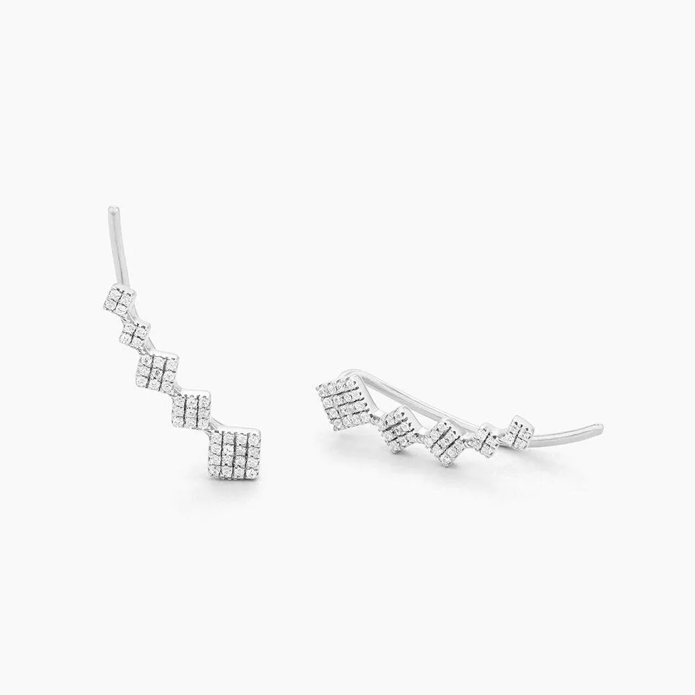 Flair and Square Ear Climber Earrings