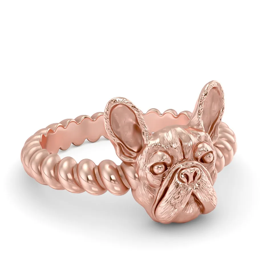 French Bulldog Twisted Wire Rope Ring
