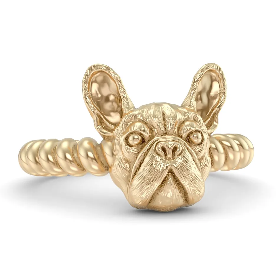 French Bulldog Twisted Wire Rope Ring