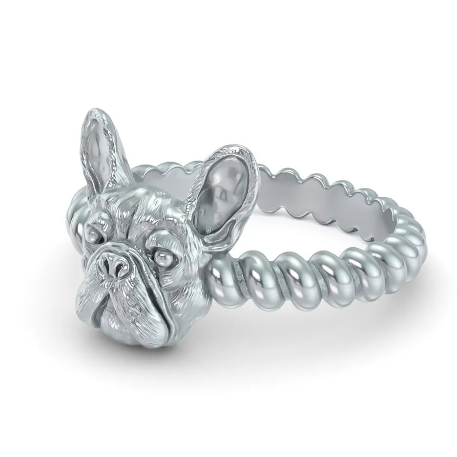 French Bulldog Twisted Wire Rope Ring