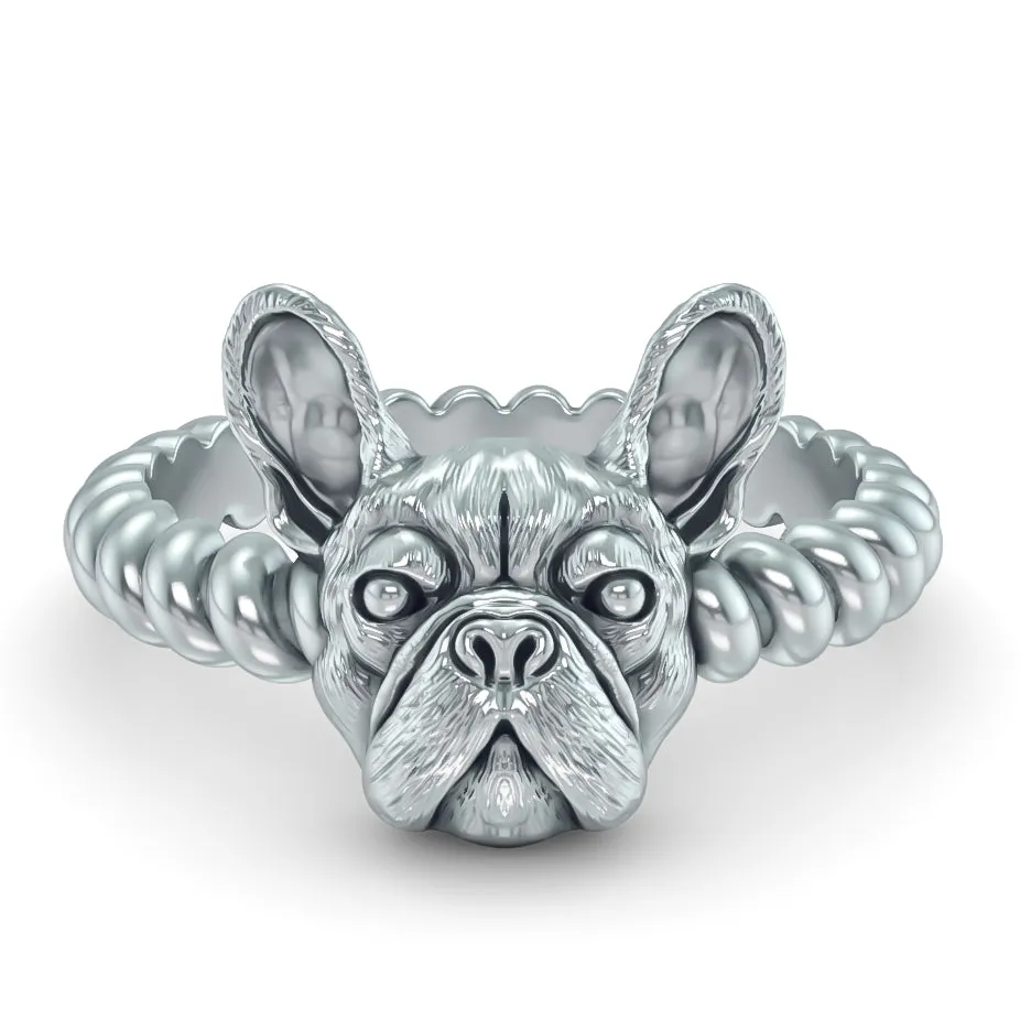 French Bulldog Twisted Wire Rope Ring