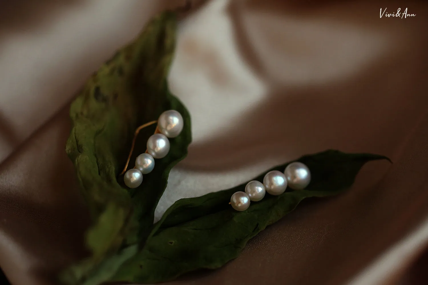 Freshwater Pearl Climber Earrings 18K Gold Over Sterling Silver Post