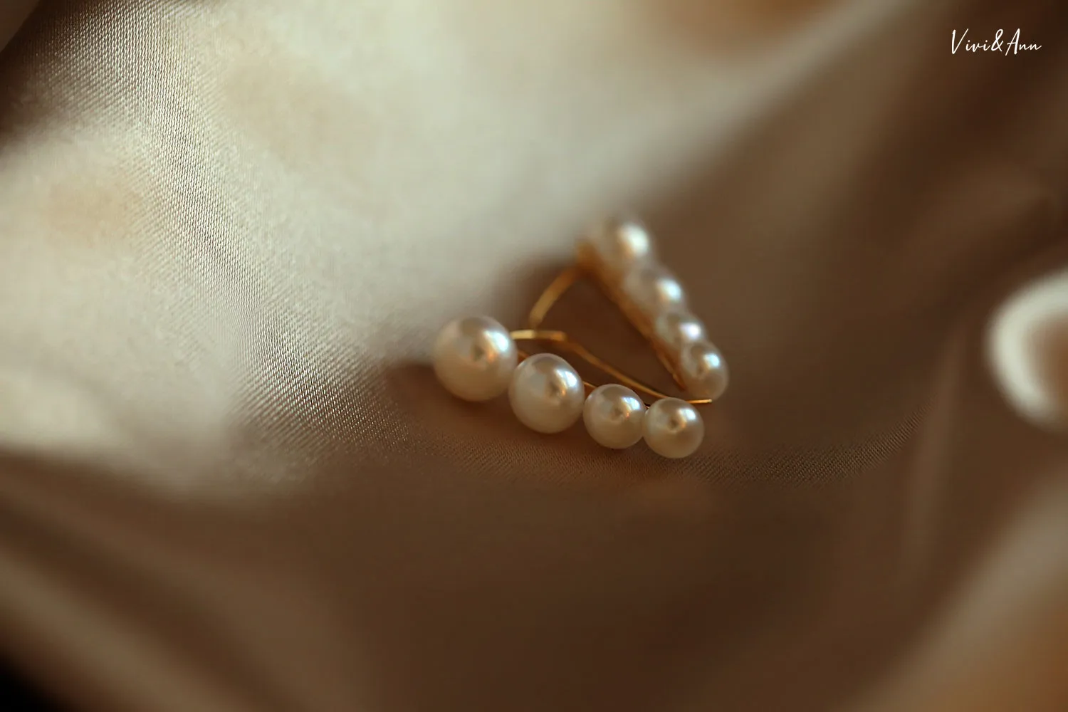 Freshwater Pearl Climber Earrings 18K Gold Over Sterling Silver Post