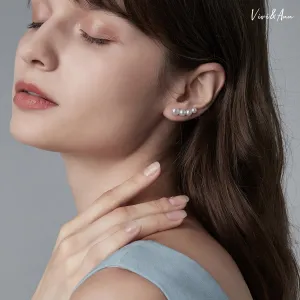 Freshwater Pearl Climber Earrings 18K Gold Over Sterling Silver Post