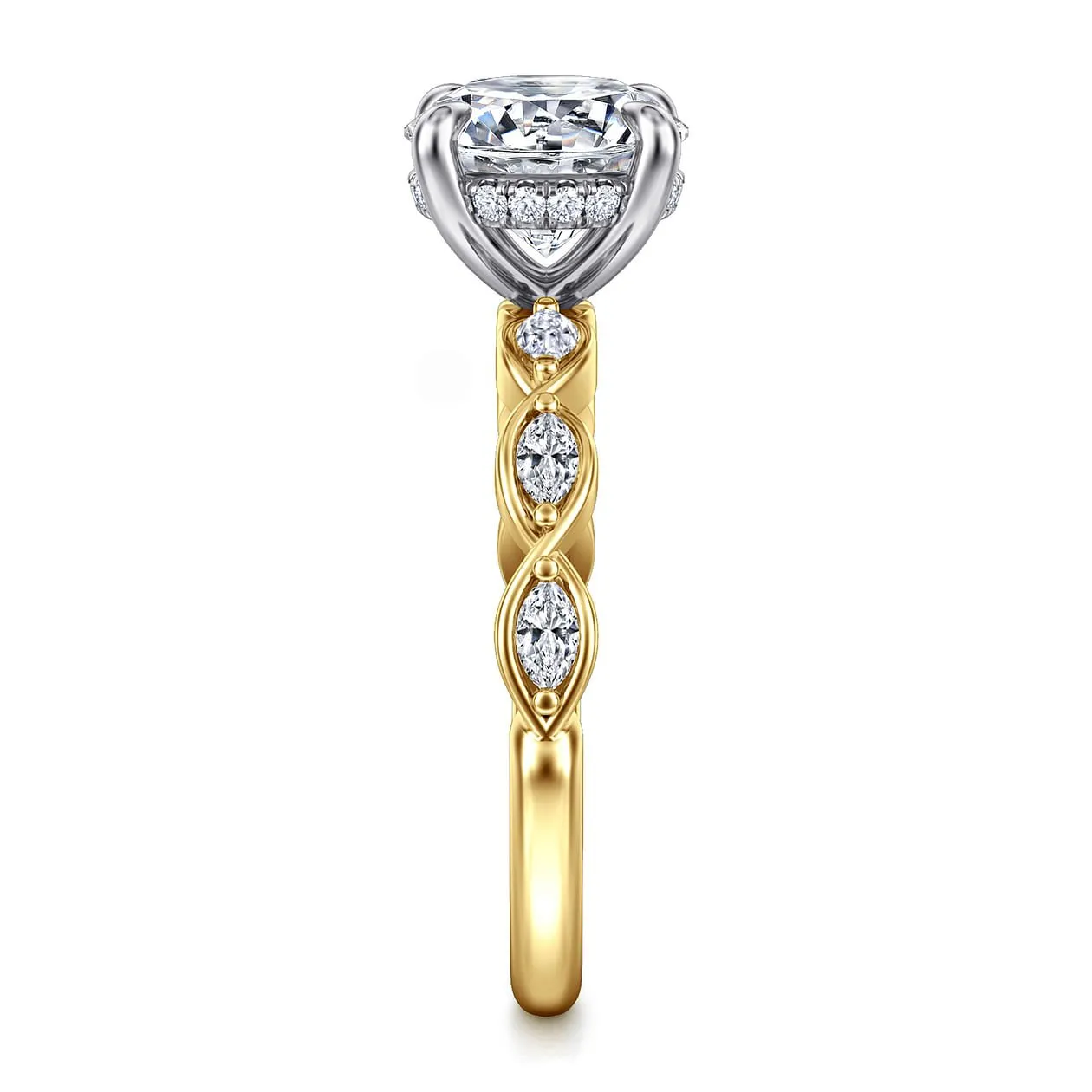 Gabriel & Co. Claudia East-West Set Marquise Diamond Engagement Ring