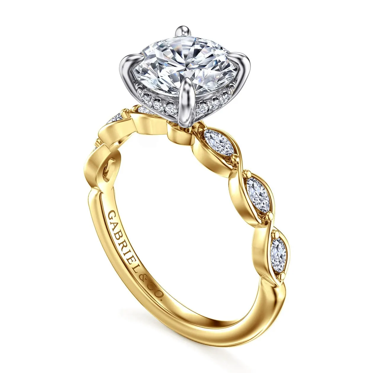 Gabriel & Co. Claudia East-West Set Marquise Diamond Engagement Ring