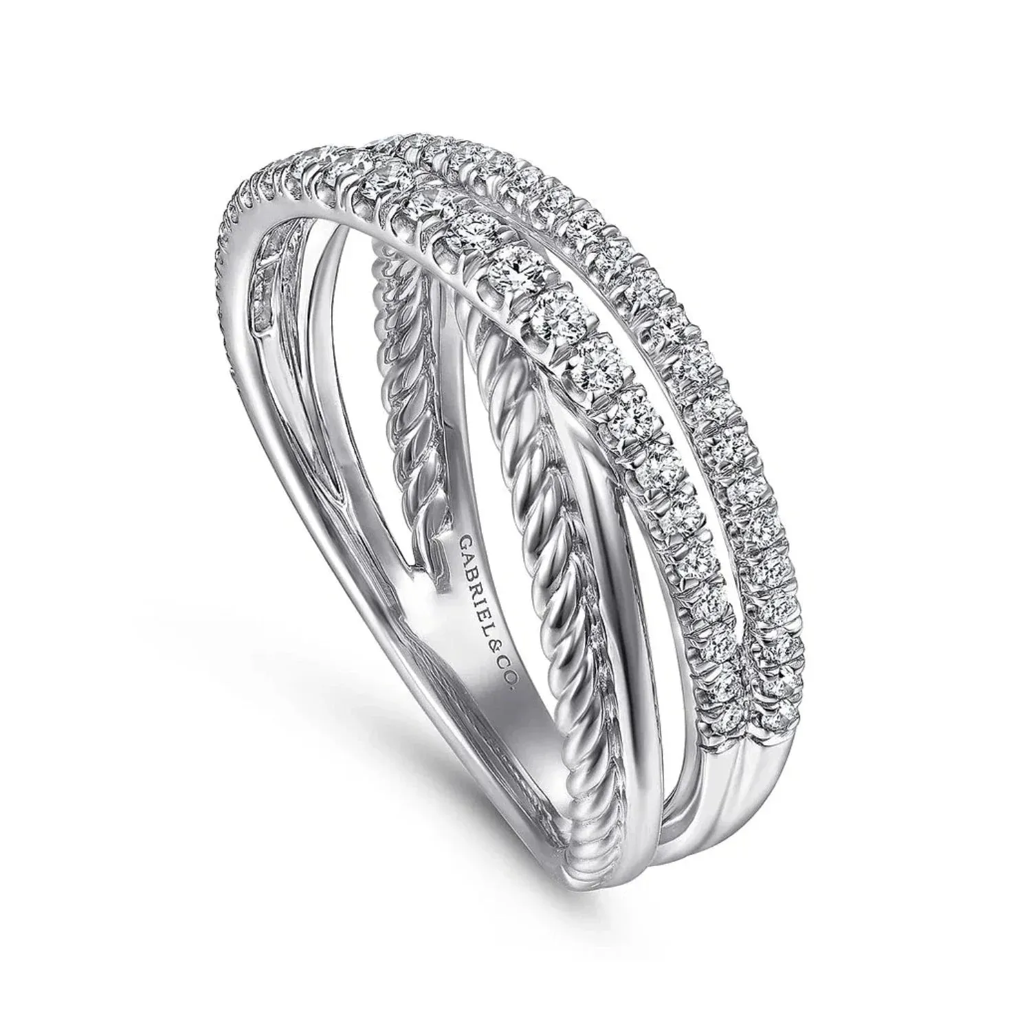 Gabriel & Co. Criss Cross Layered Diamond Ring