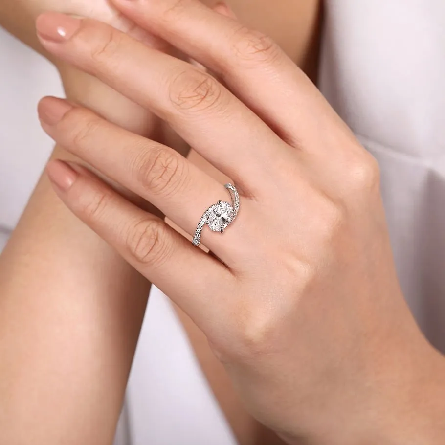 Gabriel & Co. "Aiva" East-West Bypass Diamond Engagement Ring