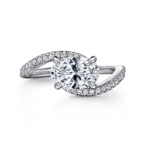 Gabriel & Co. "Aiva" East-West Bypass Diamond Engagement Ring