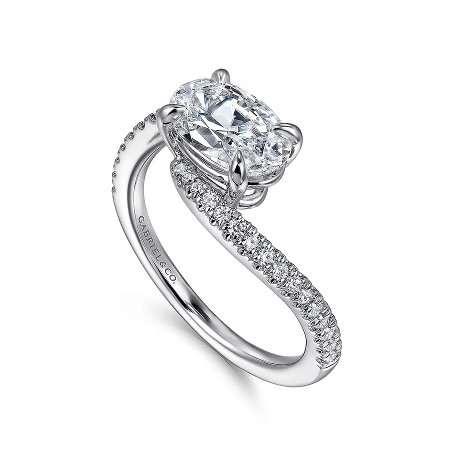 Gabriel & Co. "Aiva" East-West Bypass Diamond Engagement Ring