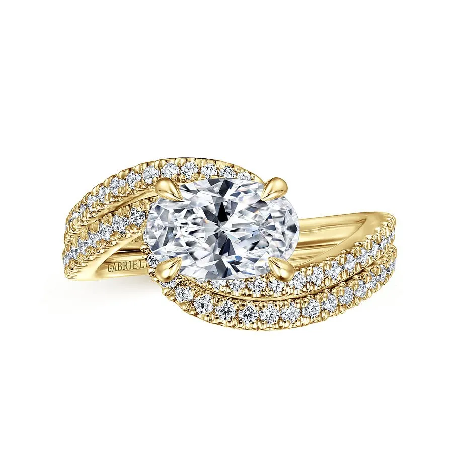 Gabriel & Co. "Aiva" East-West Bypass Diamond Engagement Ring