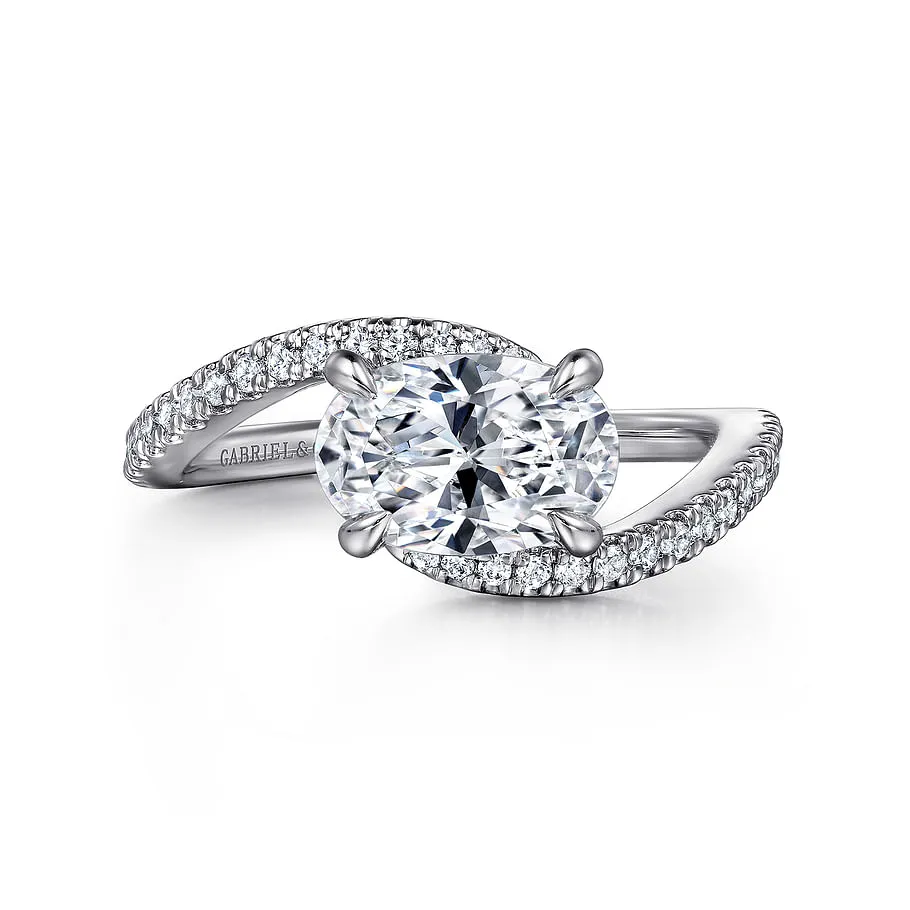 Gabriel & Co. "Aiva" East-West Bypass Diamond Engagement Ring