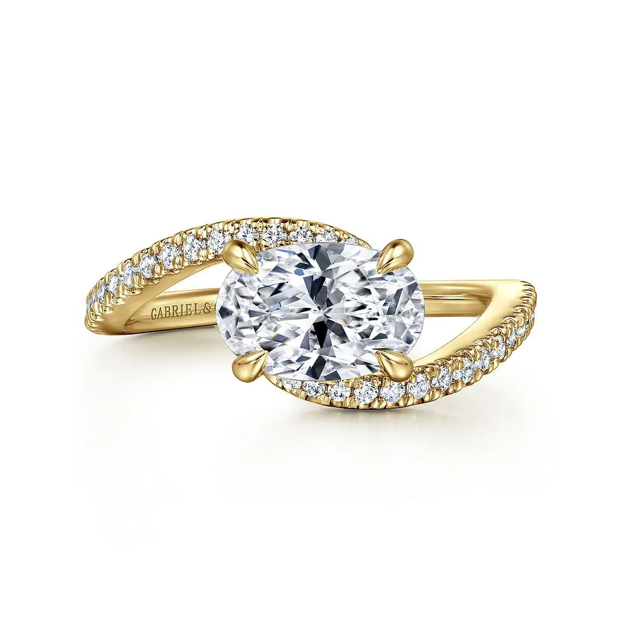 Gabriel & Co. "Aiva" East-West Bypass Diamond Engagement Ring