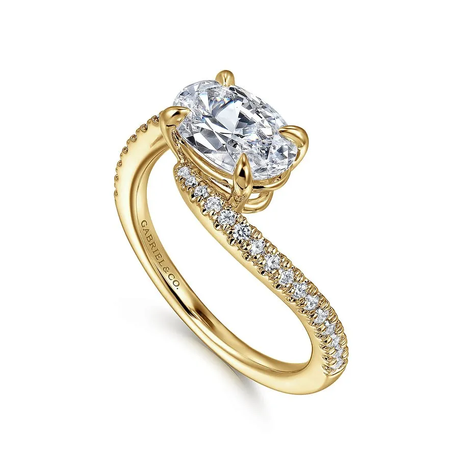 Gabriel & Co. "Aiva" East-West Bypass Diamond Engagement Ring