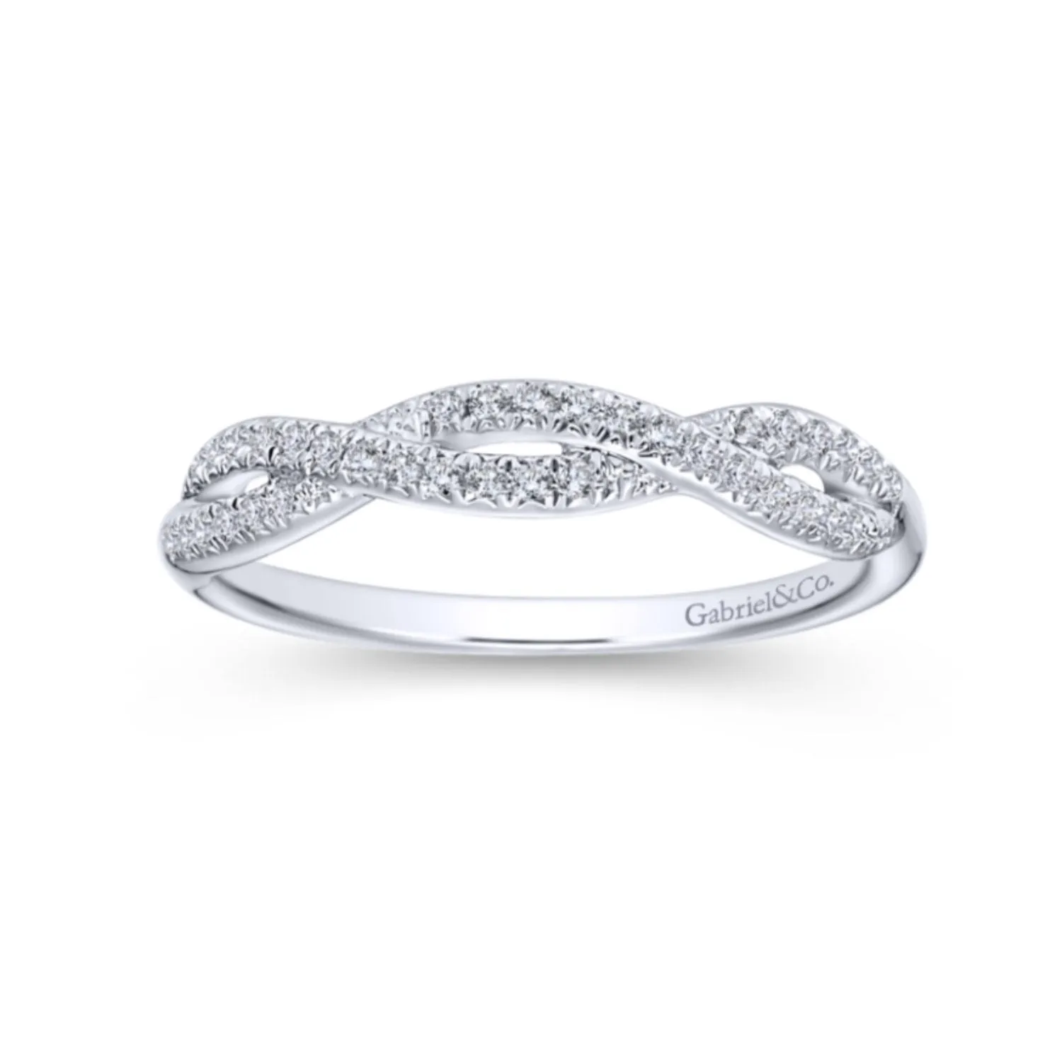 Gabriel & Co. Twisted Diamond Wedding Band