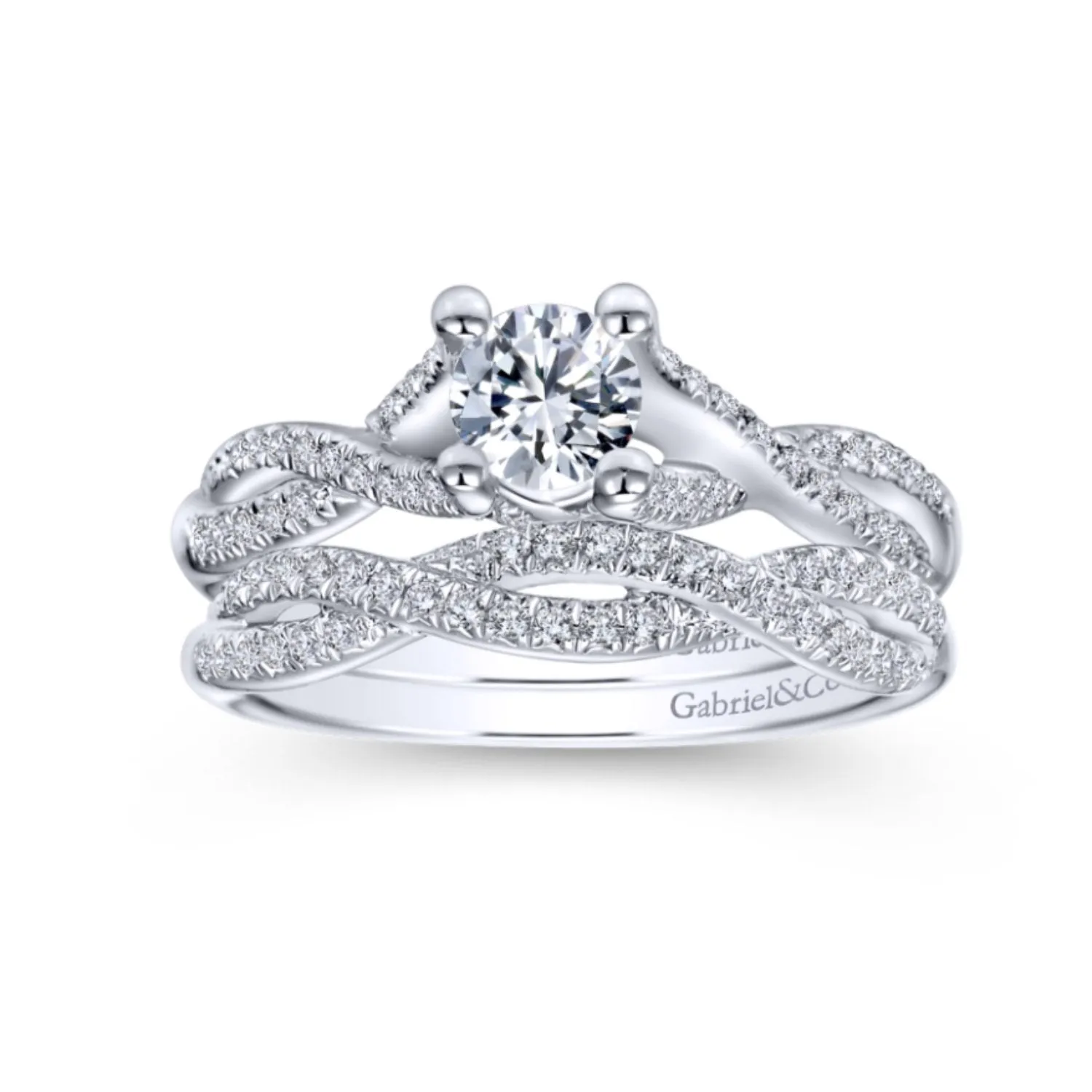 Gabriel & Co. Twisted Diamond Wedding Band