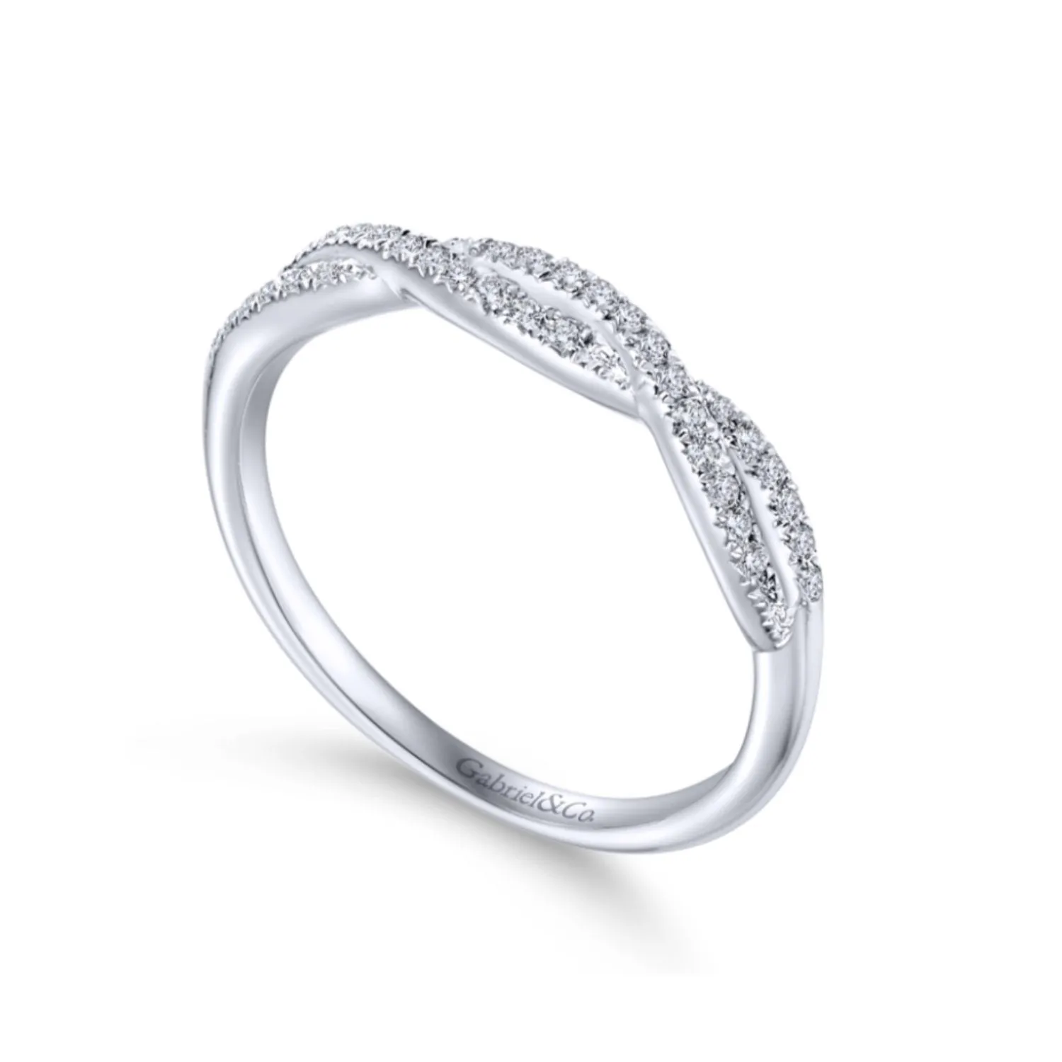 Gabriel & Co. Twisted Diamond Wedding Band