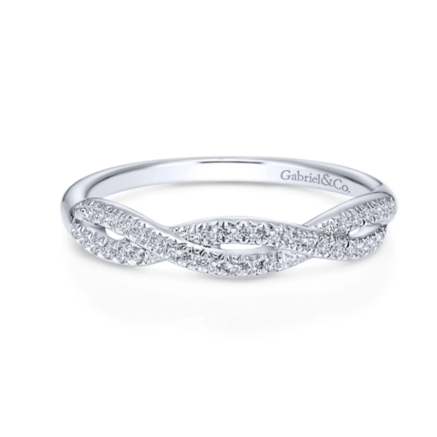 Gabriel & Co. Twisted Diamond Wedding Band