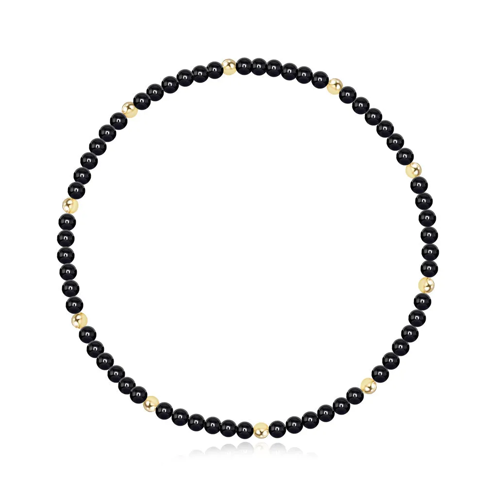 Gemstone and Gold Bead Bracelet