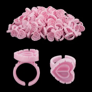 Glue Rings for Eyelash Extension Supplies, Urknall 500PCS Glue Rings Smart Eyelash Glue Rings for Lashes Fan Volume Heart Lash Glue Holder Ring Cups for Lash Extension Supplies