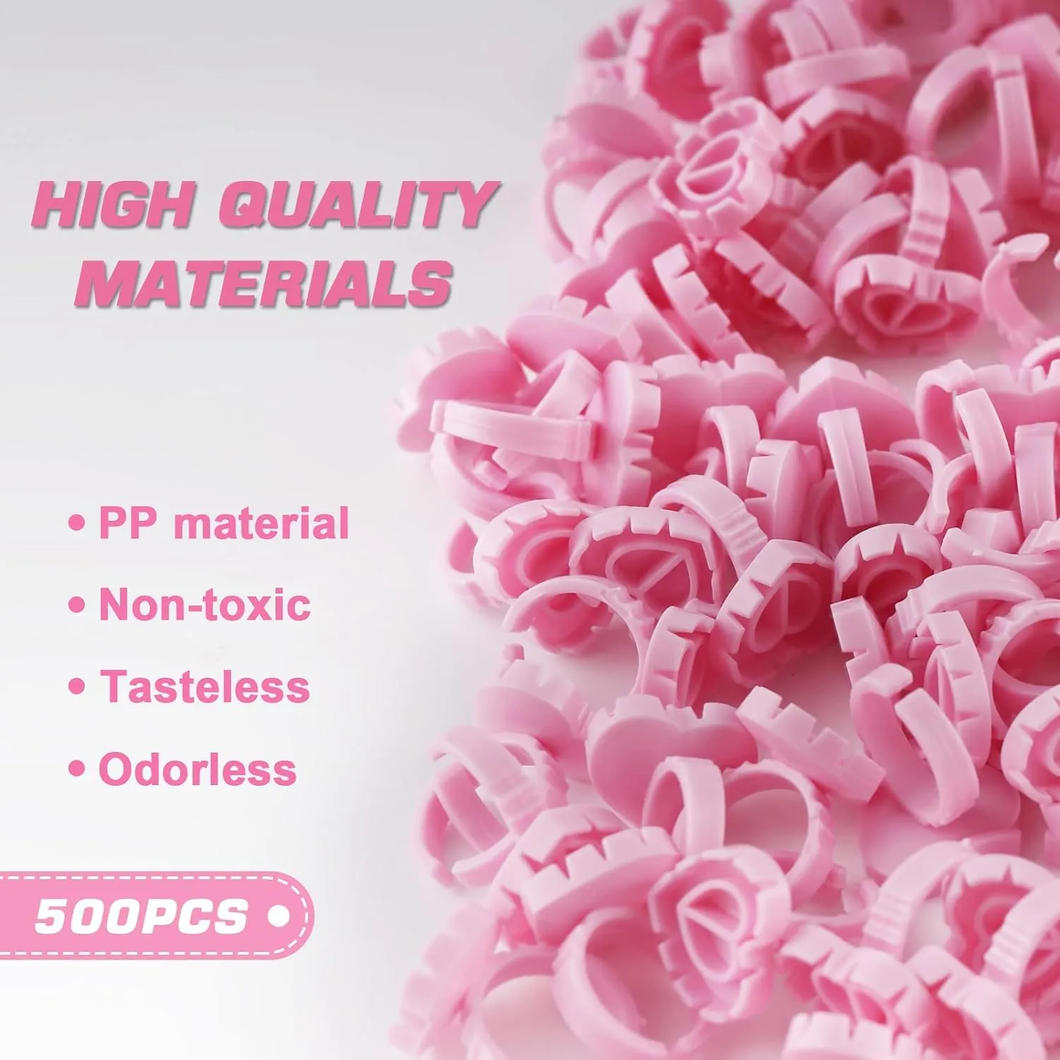 Glue Rings for Eyelash Extension Supplies, Urknall 500PCS Glue Rings Smart Eyelash Glue Rings for Lashes Fan Volume Heart Lash Glue Holder Ring Cups for Lash Extension Supplies