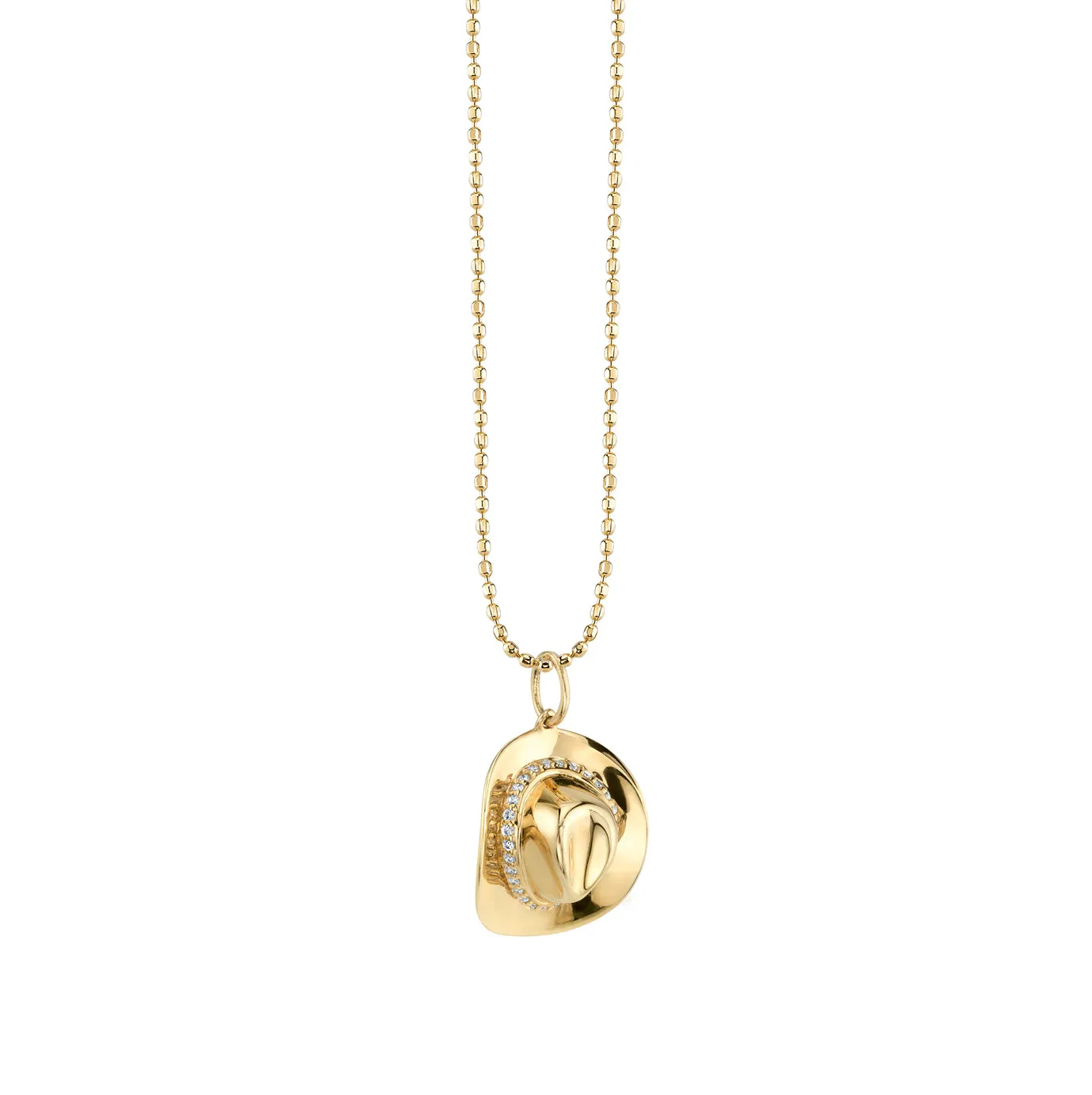 Gold & Diamond Cowboy Hat Charm Charm