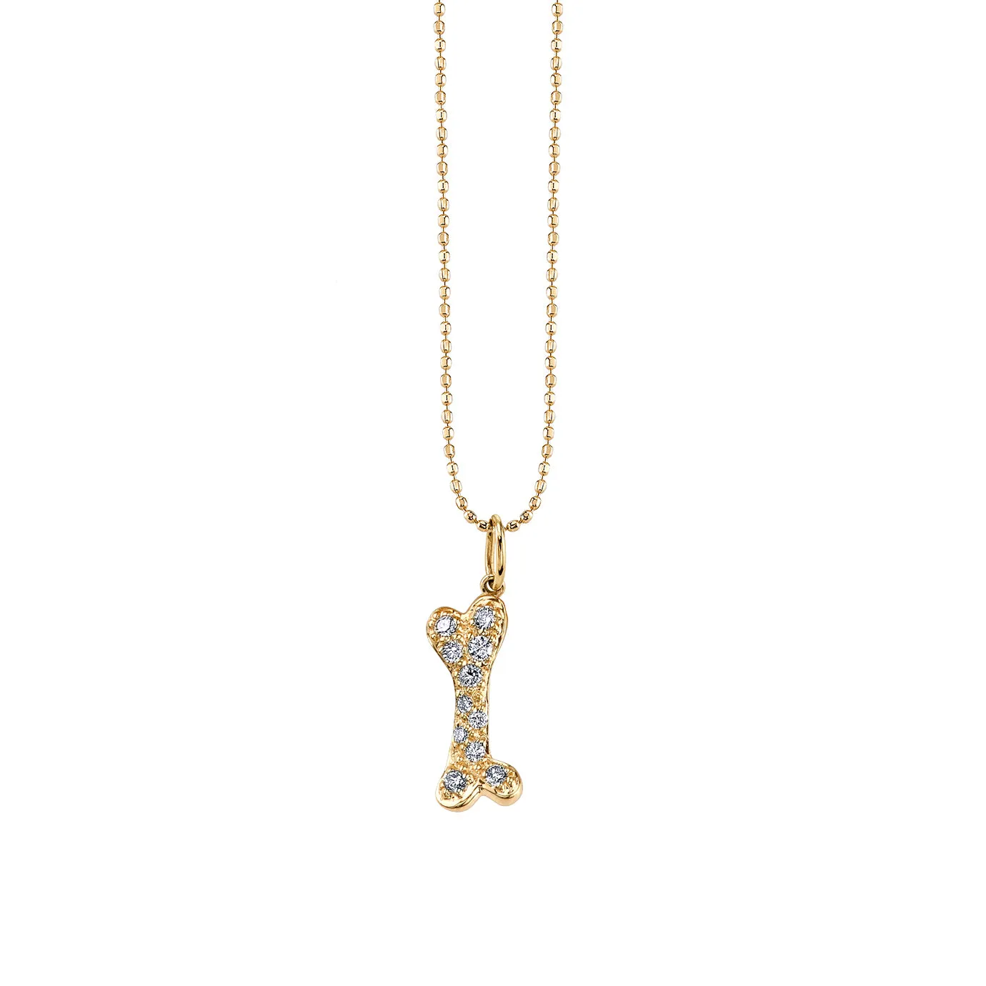 Gold & Diamond Dog Bone Charm