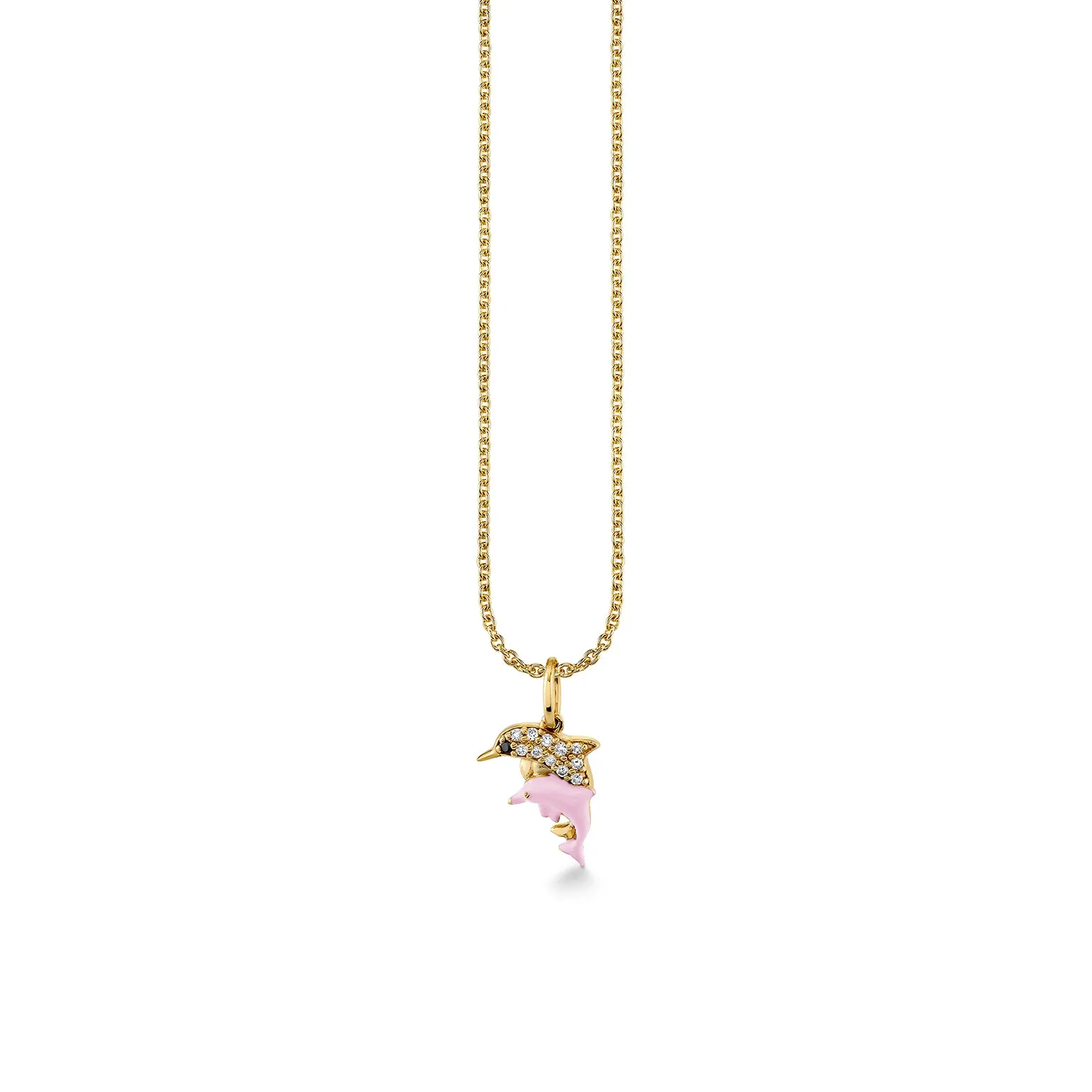 Gold & Diamond Dolphin Family Charm