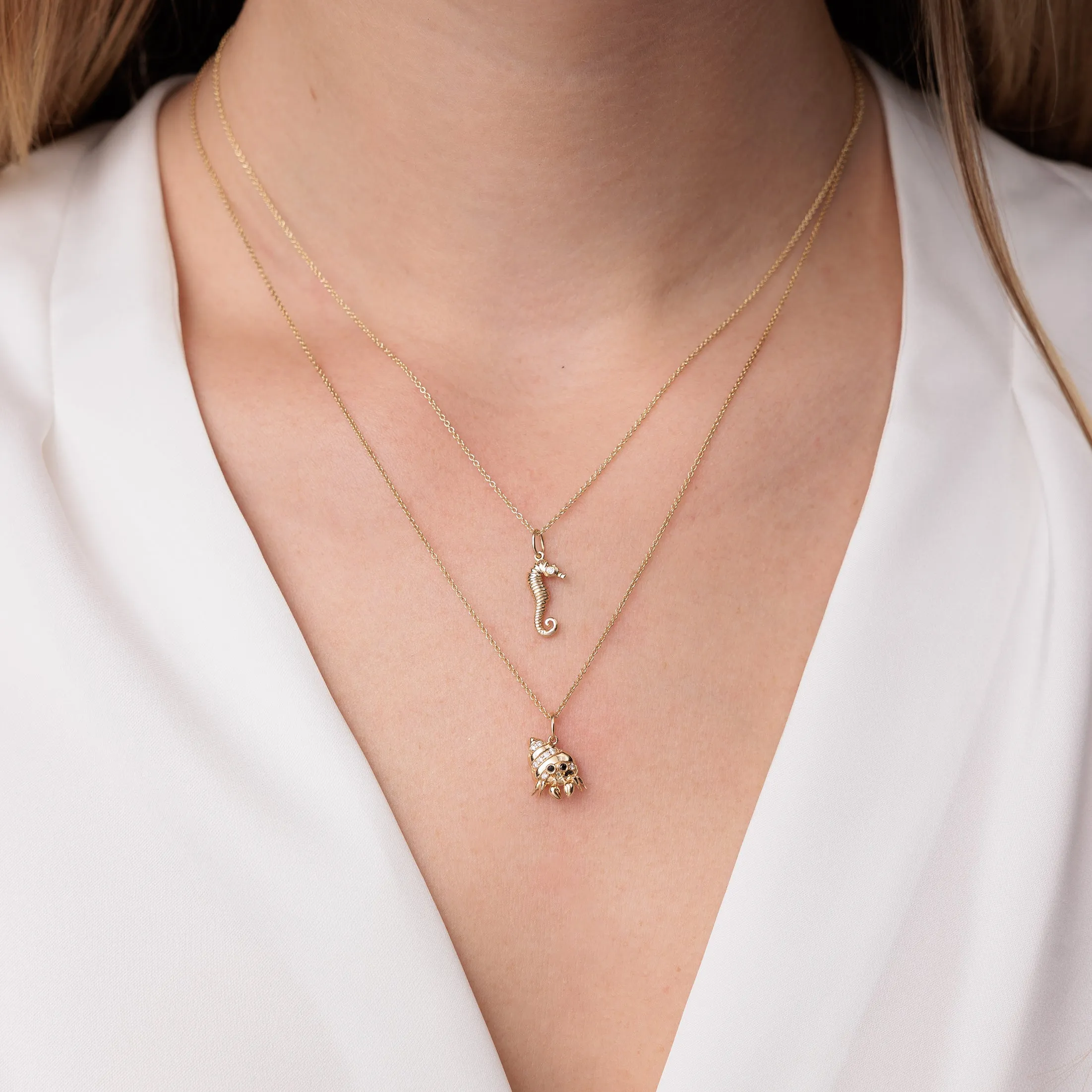 Gold & Diamond Hermit Crab Charm