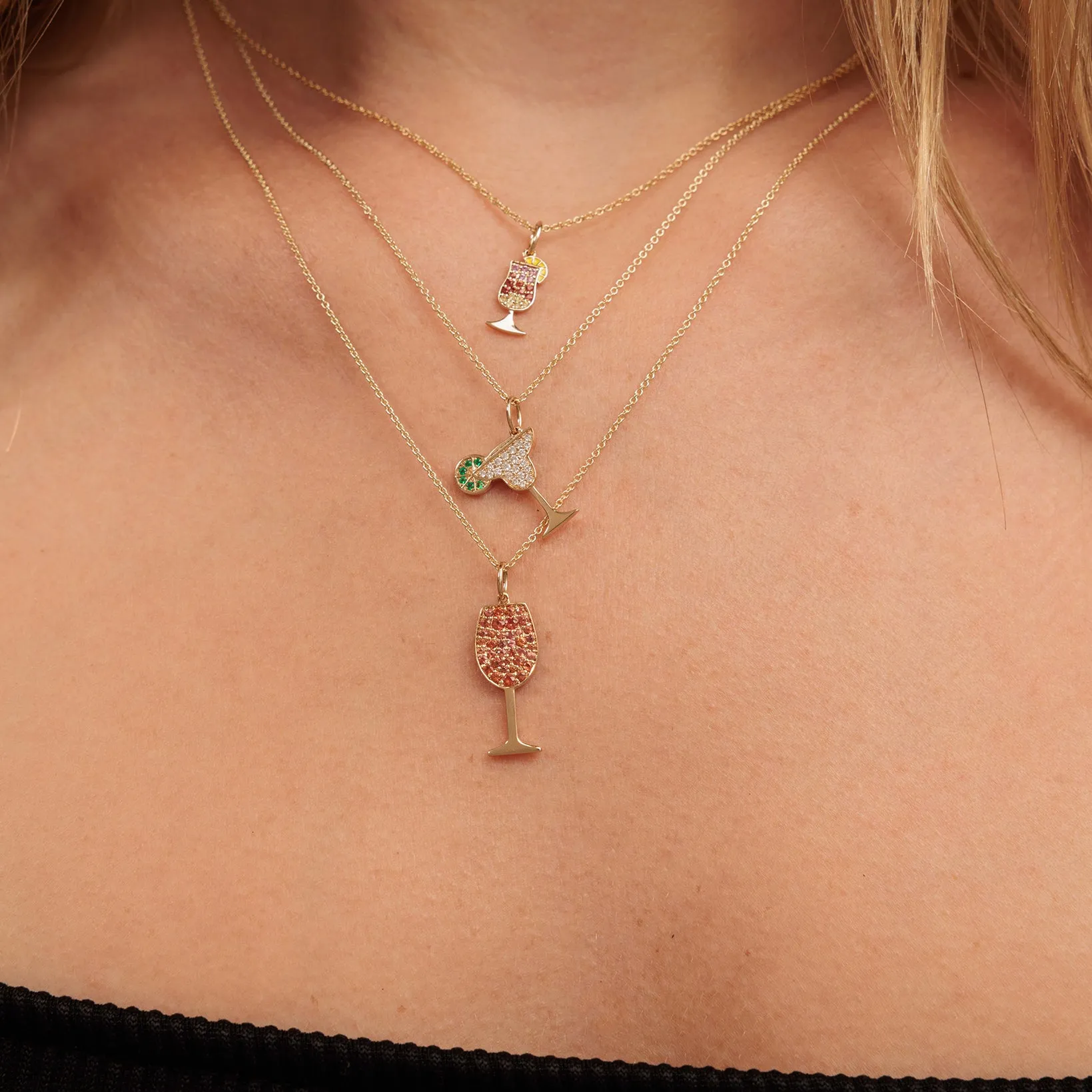 Gold & Diamond Margarita Charm